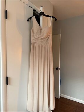 Bill Levkoff Soft Ivory Chiffon V-Neck Maxi Dress